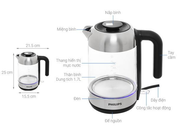 Bình đun siêu tốc Philips HD9339/80