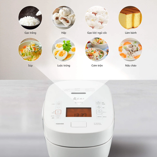 NỒI CƠM CAO TẦN ÁP SUẤT CHÂN KHÔNG TOSHIBA RC-18VXWVN(W)