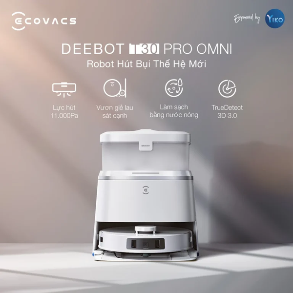 Robot hút bụi lau nhà Ecovacs T30 Pro Omni