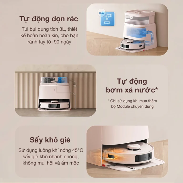 Robot hút bụi lau nhà Ecovacs T30 Pro Omni