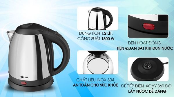 Bình đun siêu tốc Philips HD9303/03