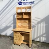  Bàn học gỗ thông có kệ kèm hộc 1m8 