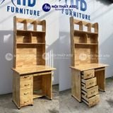  Bàn học gỗ thông có kệ kèm hộc 1m8 