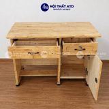  Bàn làm việc gỗ thông 3 ngăn màu gỗ nhạt 