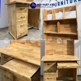  Bàn học gỗ thông có kệ kèm hộc 1m8 