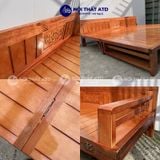  Giường gấp gọn gỗ còng tự nhiên màu nâu đỏ 