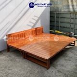  Giường gấp gọn gỗ còng tự nhiên màu nâu đỏ 