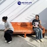  Giường gấp gọn gỗ còng tự nhiên màu nâu đỏ 