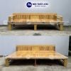 Giường gấp gọn gỗ còng tự nhiên màu vàng nhạt