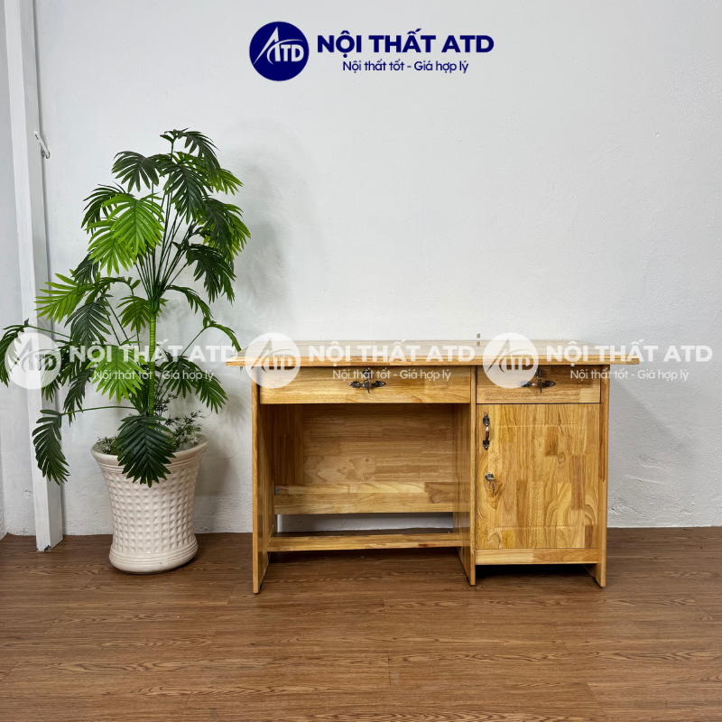  Bàn làm việc gỗ thông 3 ngăn màu gỗ nhạt 