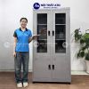  Tủ hồ sơ sắt 2 cánh kính có khóa - sơn dầu 