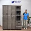  Tủ quần áo nhựa Đài Loan 3 cánh kèm kệ vân gỗ 