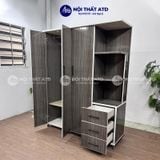  Tủ quần áo nhựa Đài Loan 3 cánh kèm kệ vân gỗ 