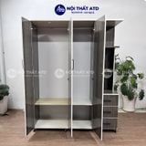  Tủ quần áo nhựa Đài Loan 3 cánh kèm kệ vân gỗ 