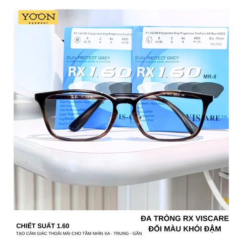 Đa Tròng Đổi Màu Vis-Care PR FF Blue Cut SHMC 1.60 Grey