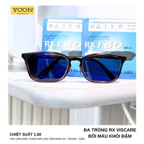 Đa Tròng Đổi Màu Vis-Care PR FF Blue Cut SHMC 1.60 Grey