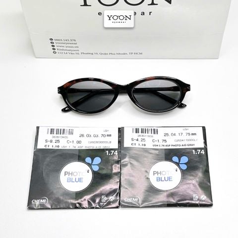 Tròng Đổi Màu Siêu Mỏng Chemi PhotoBlue 1.74