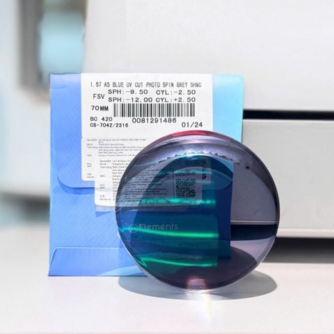 Tròng Đổi Màu Elements Blue UV Cut Photo Grey 1.67