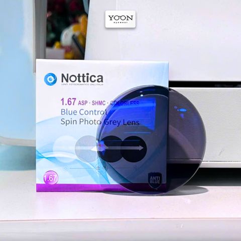 Tròng Đổi Màu Nottica N5 Blue Control Spin Photo 1.67 Grey