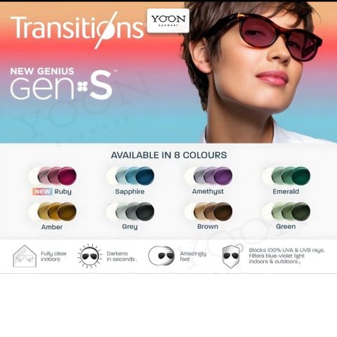 Tròng Đánh Đổi Màu Essilor Transitions Gen S - Váng Phủ Crizal Rock
