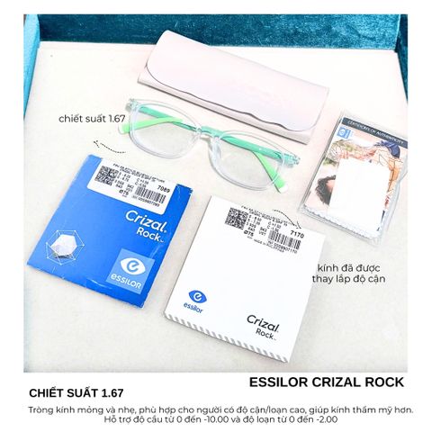 Tròng Kính Essilor Crizal Rock Blue UV Capture 1.67
