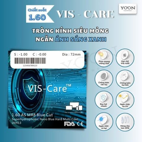 Tròng Kính Vis-Care Blue Cut SHMC 1.60