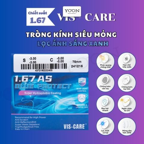 Tròng Kính Vis-Care Blue Protect 1.67