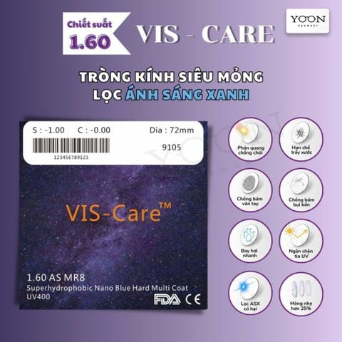 Tròng Kính Vis-Care Nano SHMC 1.60