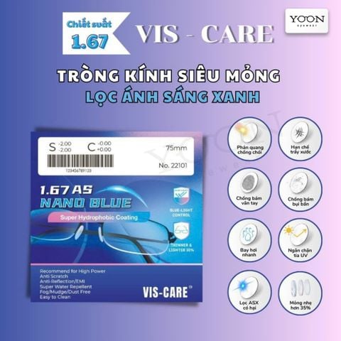 Tròng Kính Vis-Care Nano SHMC 1.67