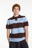  PK01 - "MAZIC" FW25 KNIT POLO SKY BLUE W/ BROWN ACCENTS EXCLUSIVE 