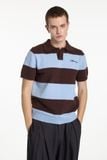  PK01 - "MAZIC" FW25 KNIT POLO SKY BLUE W/ BROWN ACCENTS EXCLUSIVE 