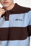  PK01 - "MAZIC" FW25 KNIT POLO SKY BLUE W/ BROWN ACCENTS EXCLUSIVE 