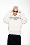  SK01 - "MAZIC" FUZZY KNIT SWEATER - WHITE 