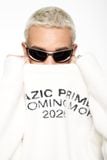  SK01 - "MAZIC" FUZZY KNIT SWEATER - WHITE 