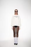  SK01 - "MAZIC" FUZZY KNIT SWEATER - WHITE 