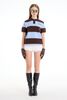  PK01 - "MAZIC" FW25 KNIT POLO SKY BLUE W/ BROWN ACCENTS EXCLUSIVE 