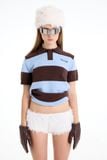  PK01 - "MAZIC" FW25 KNIT POLO SKY BLUE W/ BROWN ACCENTS EXCLUSIVE 