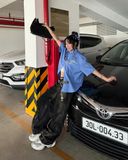  SM05 - "MAZIC" PREMIUM BOXY CARO BLUE SHIRT 