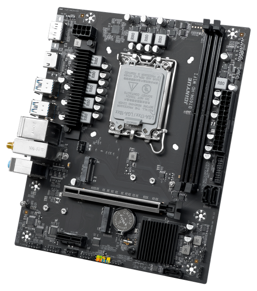 Bo mạch chủ JGINYUE B760M-HD có Wifi DDR4 - Màu đen/trắng