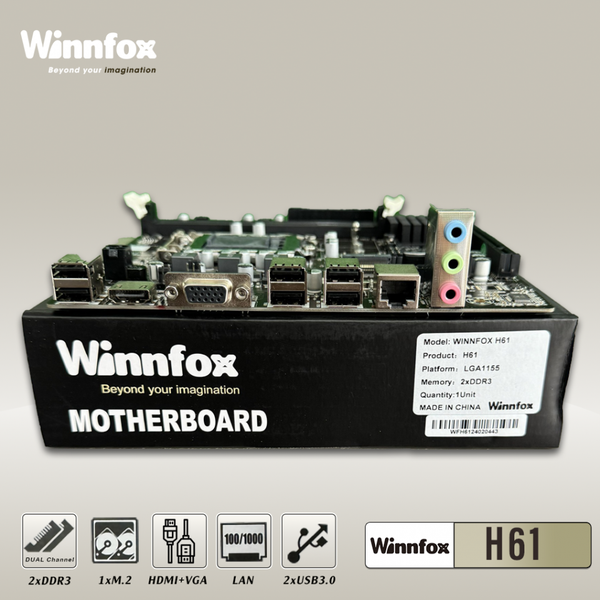 Bo mạch chủ H61 Winnfox (DDR3, M-ATX, LGA1155)