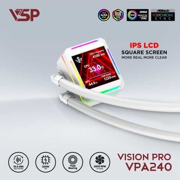 Tản nhiệt nước VSP Vision Pro VPA240 - Màu trắng
