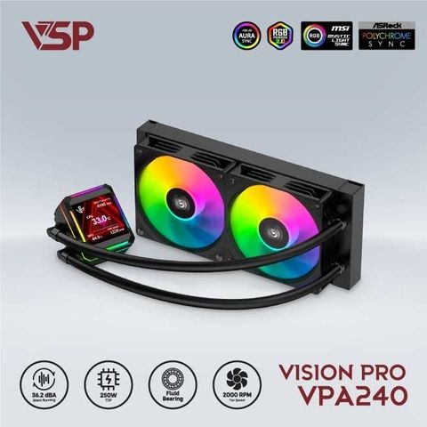 Tản nhiệt nước VSP Vision Pro VPA240 - Màu đen
