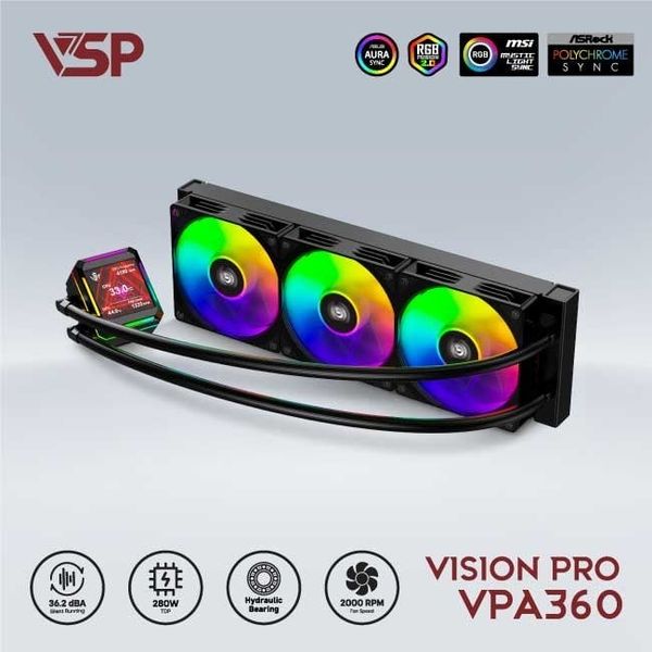 Tản nhiệt nước VSP Vision Pro VPA360 - Màu đen