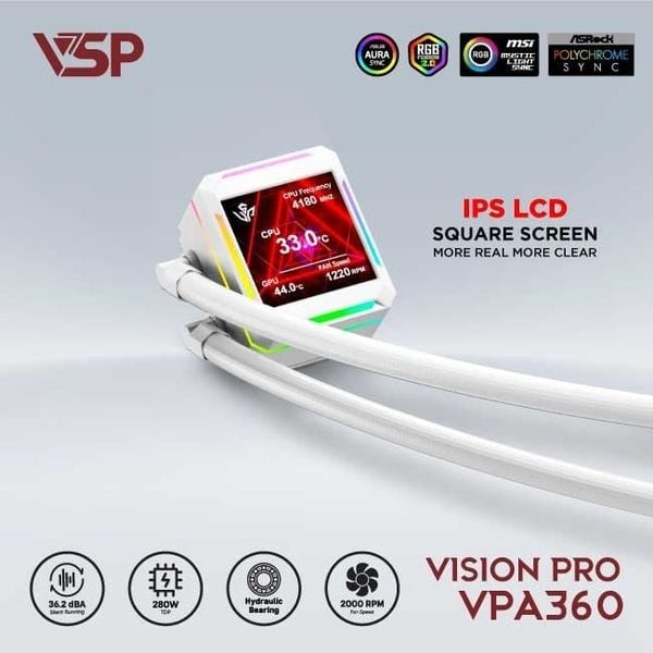 Tản nhiệt nước VSP Vision Pro VPA360 - Màu trắng