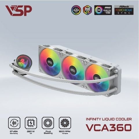 Tản nhiệt nước VSP Infinity Liquid Cooler VCA360 - Màu trắng