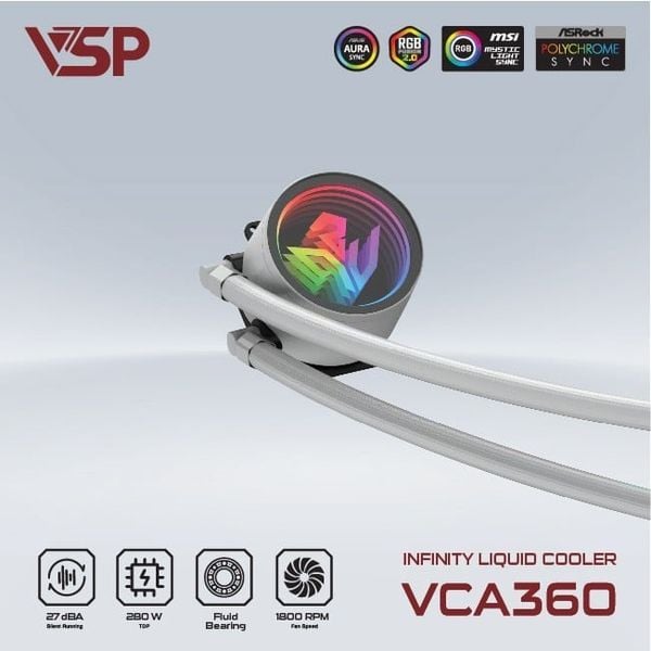 Tản nhiệt nước VSP Infinity Liquid Cooler VCA360 - Màu trắng