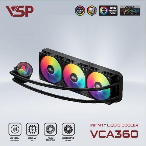 Tản nhiệt nước VSP Infinity Liquid Cooler VCA360 - Màu đen