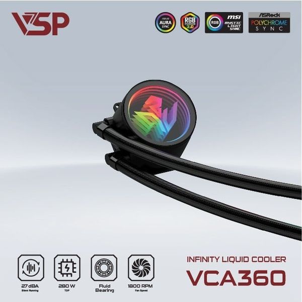Tản nhiệt nước VSP Infinity Liquid Cooler VCA360 - Màu đen