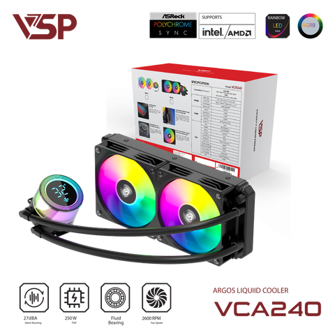 Tản nhiệt nước VSP Infinity Liquid Cooler VCA240 - Màu đen