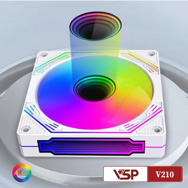 Quạt Tản Nhiệt VSP Cooler Silent V210 Led ARGB - Màu trắng